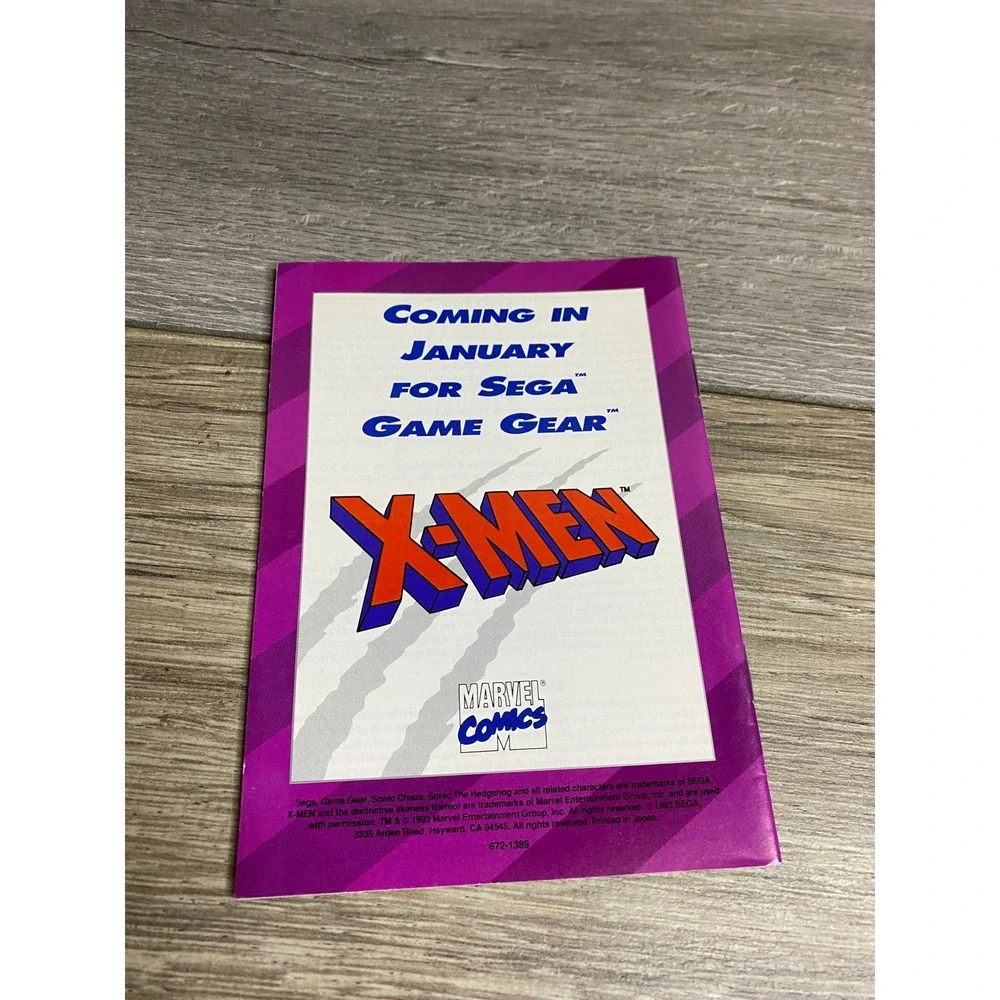 Sega Game Gear Sonic‎ Chaos Instruction Manual Original Booklet 1993 Authentic